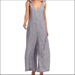 Vitamin A Marina Linen Stripe Jumpsuit Cover-Up